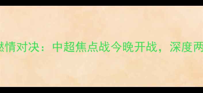图片 天津亿利VS[对手名称]燃情对决：中超焦点战今晚开战，深度两队争冠形势与战术博弈2